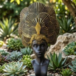 Exquisite Noir & Gold Regal Bust - Image 4