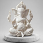 Divine Serenity: Alabaster-Finish Lord Ganesha