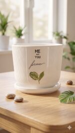 Minimalist Ribbed Ceramic Planter