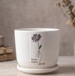 Minimalist Ribbed Ceramic Planter