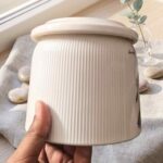 CD Premium Minimalist Ribbed Ceramic Planter with Matching Saucer - Image 3