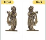 CD Krishna Murli Idol – Brass Finish Lord Krishna Ji Murti Flute Playing Figurine (Metal) - Image 3