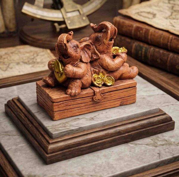 Twin Elephant Love Harmony Showpiece