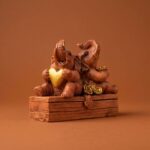 Twin Elephant Love Harmony Showpiece