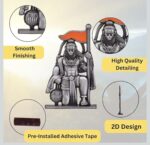 CD Hanuman Holding Bhagwa Flag & Gada Idol for Car Dashboard – Oxidized Silver & Black Finish Bajrangbali Murti - Image 4