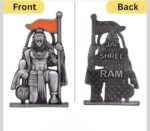 CD Hanuman Holding Bhagwa Flag & Gada Idol for Car Dashboard – Oxidized Silver & Black Finish Bajrangbali Murti - Image 3