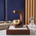 Premium Wooden Brass Bell Chime with Decorative Door Bell with Stand. Handmade Musical Centrepiece - Image 3