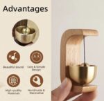 Premium Wooden Brass Bell Chime with Decorative Door Bell with Stand. Handmade Musical Centrepiece - Image 4