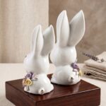 Set of 2 porcelain rabbit figurines, Showpiece, Home Decors - Image 2