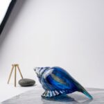 Ocean Wave Blown Glass Conch Sculpture