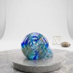 CD Premium Ocean Wave Blown Glass Conch Sculpture - Image 4